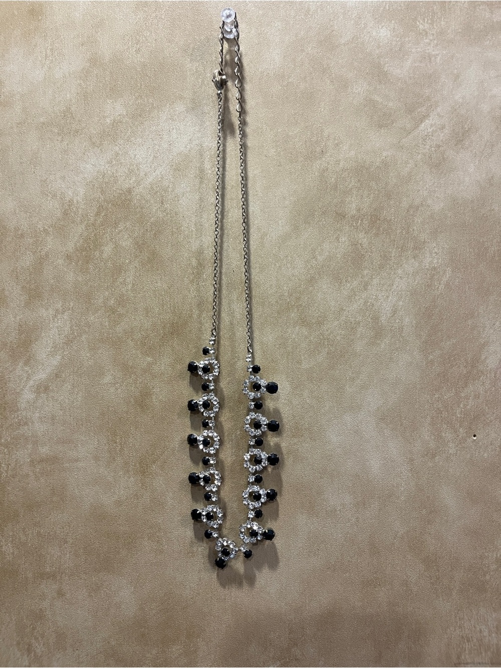 Silver Necklace with Sapphire and Clear Crystal Accents - Women Jewelry